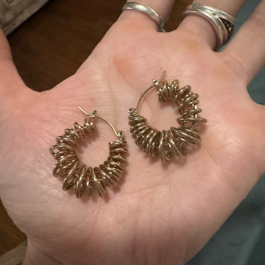 Mini Hoop Spiral Gold Earrings